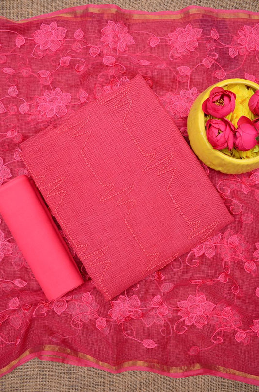 Pure Kota Doriya Suit With Embroidery Work Unstitched Suit