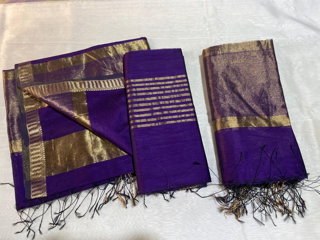 Pure Maheswari Silk Cotton Handwoven Unstitch Suit