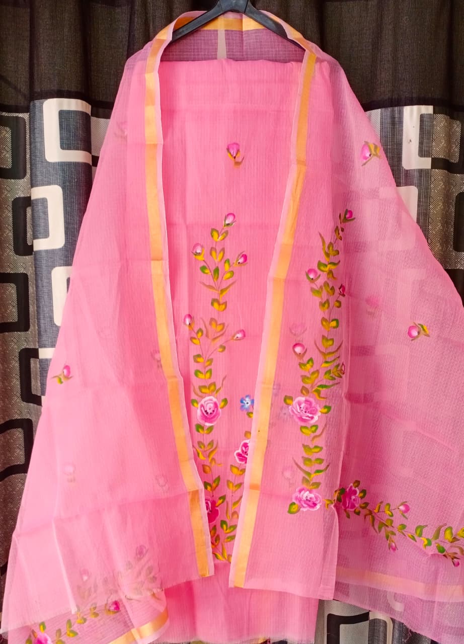 Pure Kota Doriya Suit With Embroidery Work Unstitched Suit
