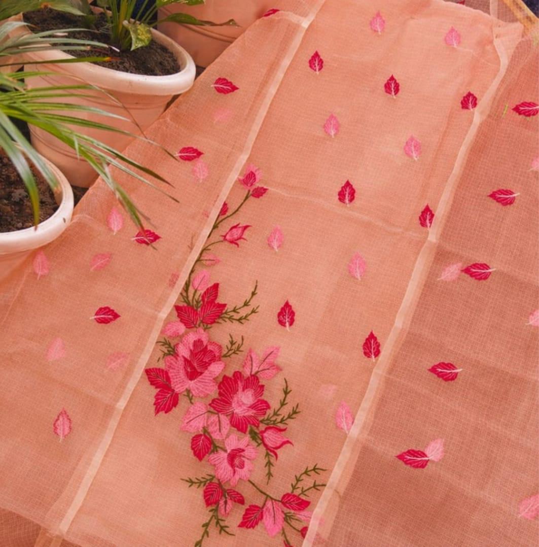 Pure Kota Doriya Suit With Embroidery Work Unstitched Suit
