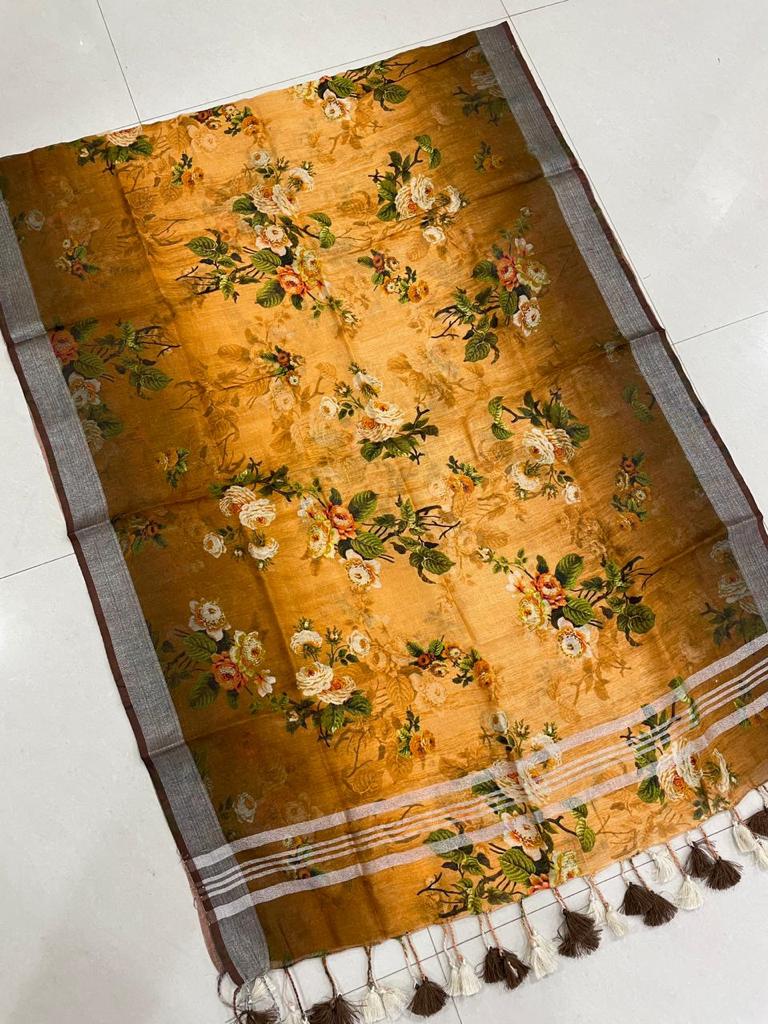 Pure Linen Digital Print Dupatta