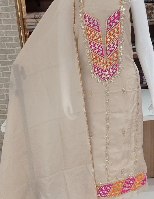 Pure Organza unstitched Suits