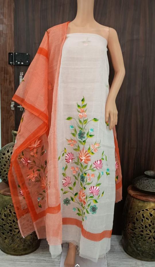 Pure Kota Doriya Suit With Embroidery Work Unstitched Suit