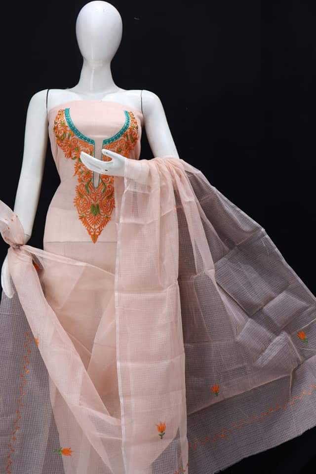 Pure Kota Doriya Suit With Embroidery Work Unstitched Suit