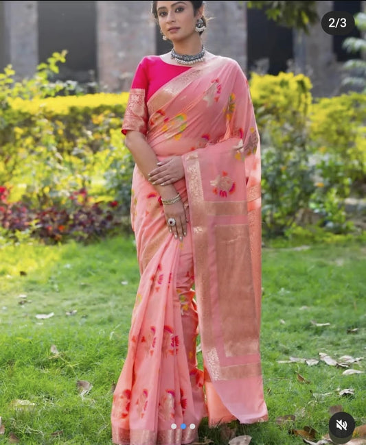 Banarasi Soft Silk Saree With Blouse