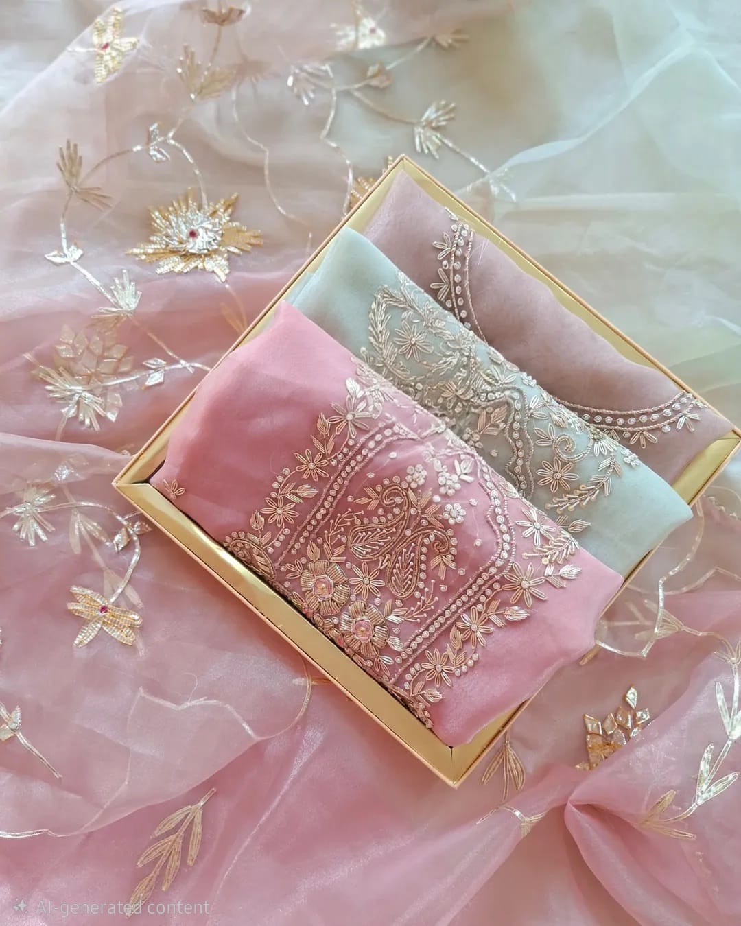 Pure Organza unstitched Suit With Gota Patti Work Dupatta