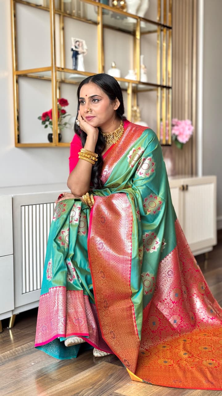 Banarasi Soft Silk Saree With Blouse