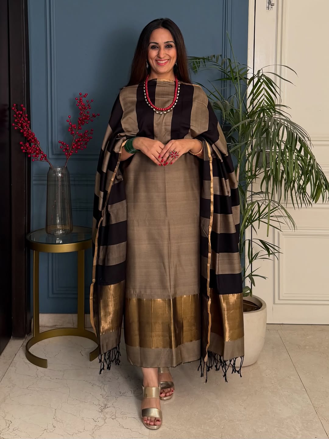 Pure Maheswari Silk Cotton Handwoven Unstitch Suit