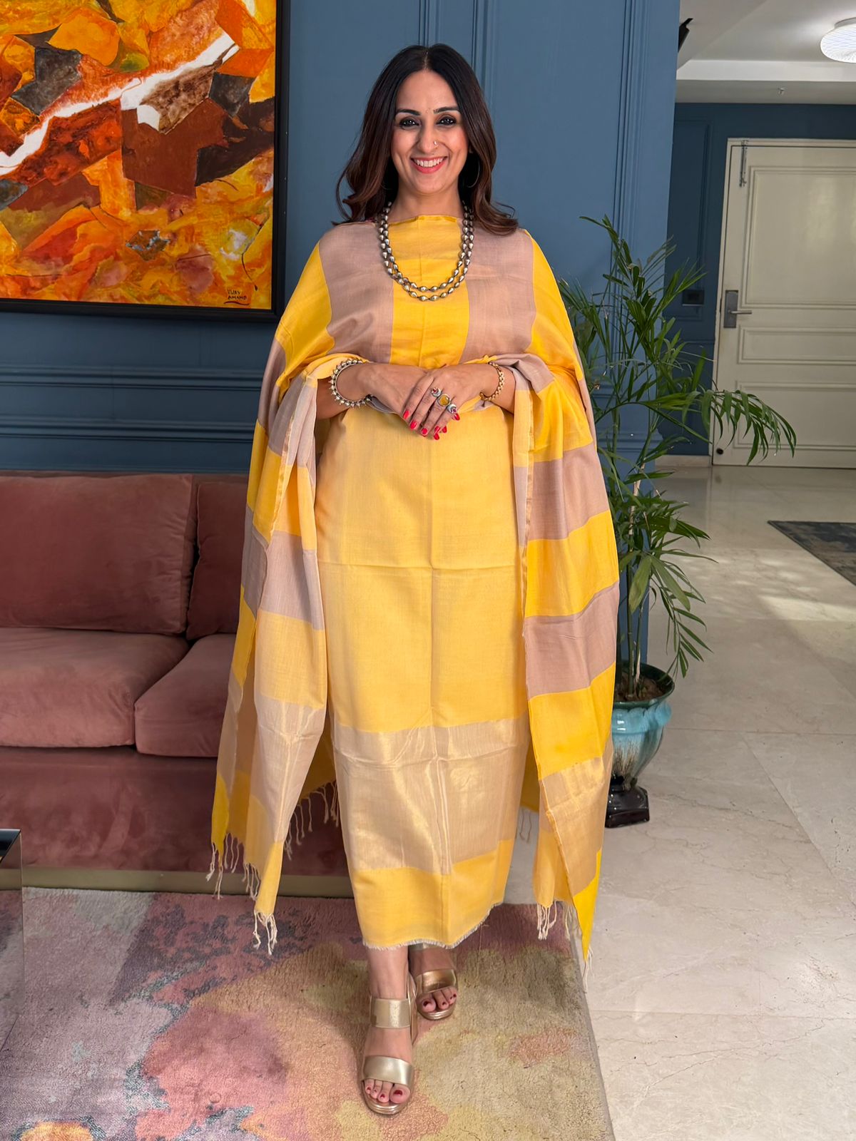 Pure Maheswari Silk Cotton Handwoven Unstitch Suit