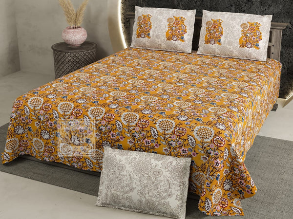 Pure Cotton Digital Print Jumbo Size Bedsheets (108''X 108'')With Pillow Cover