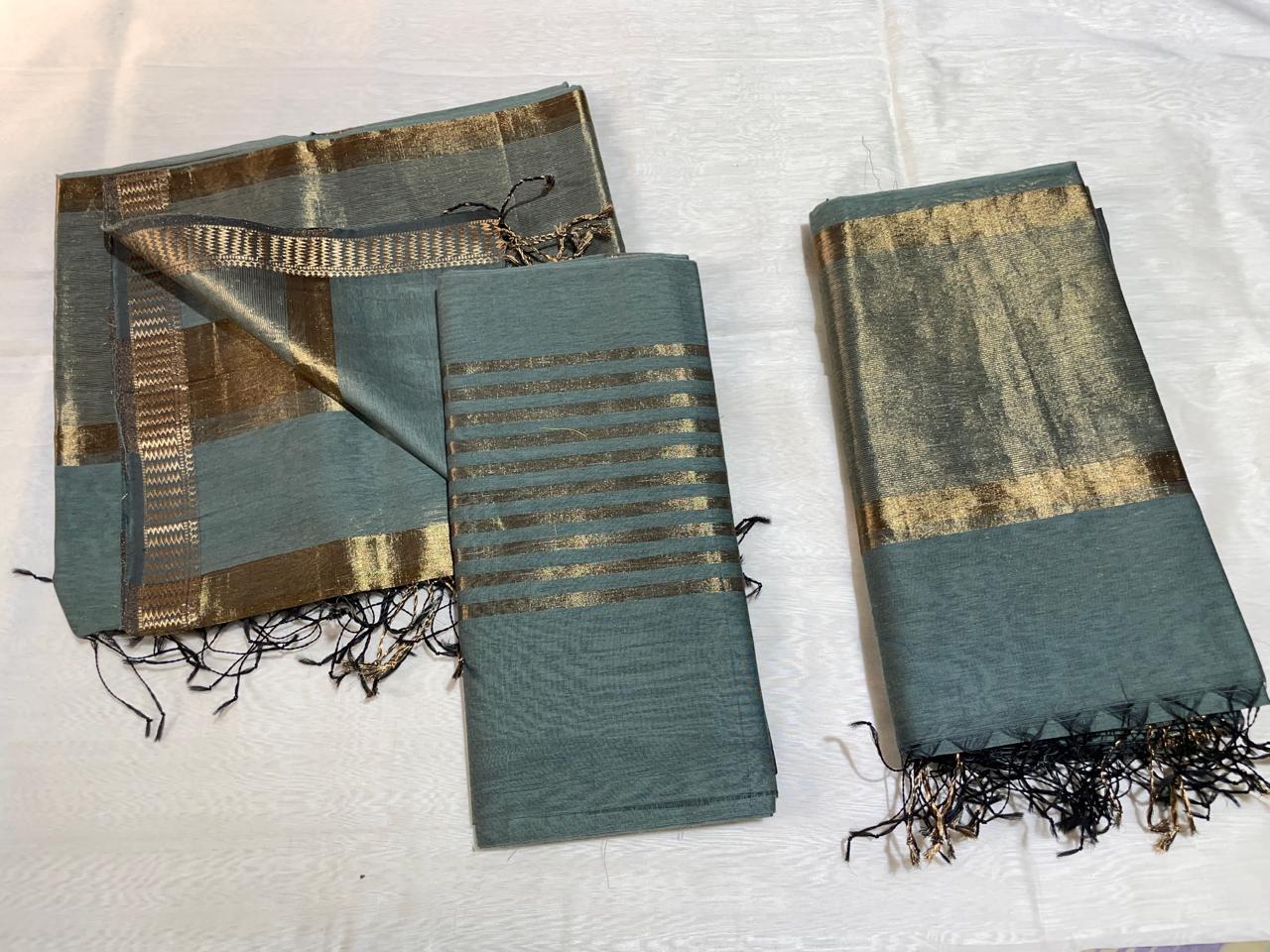 Pure Maheswari Silk Cotton Handwoven Unstitch Suit