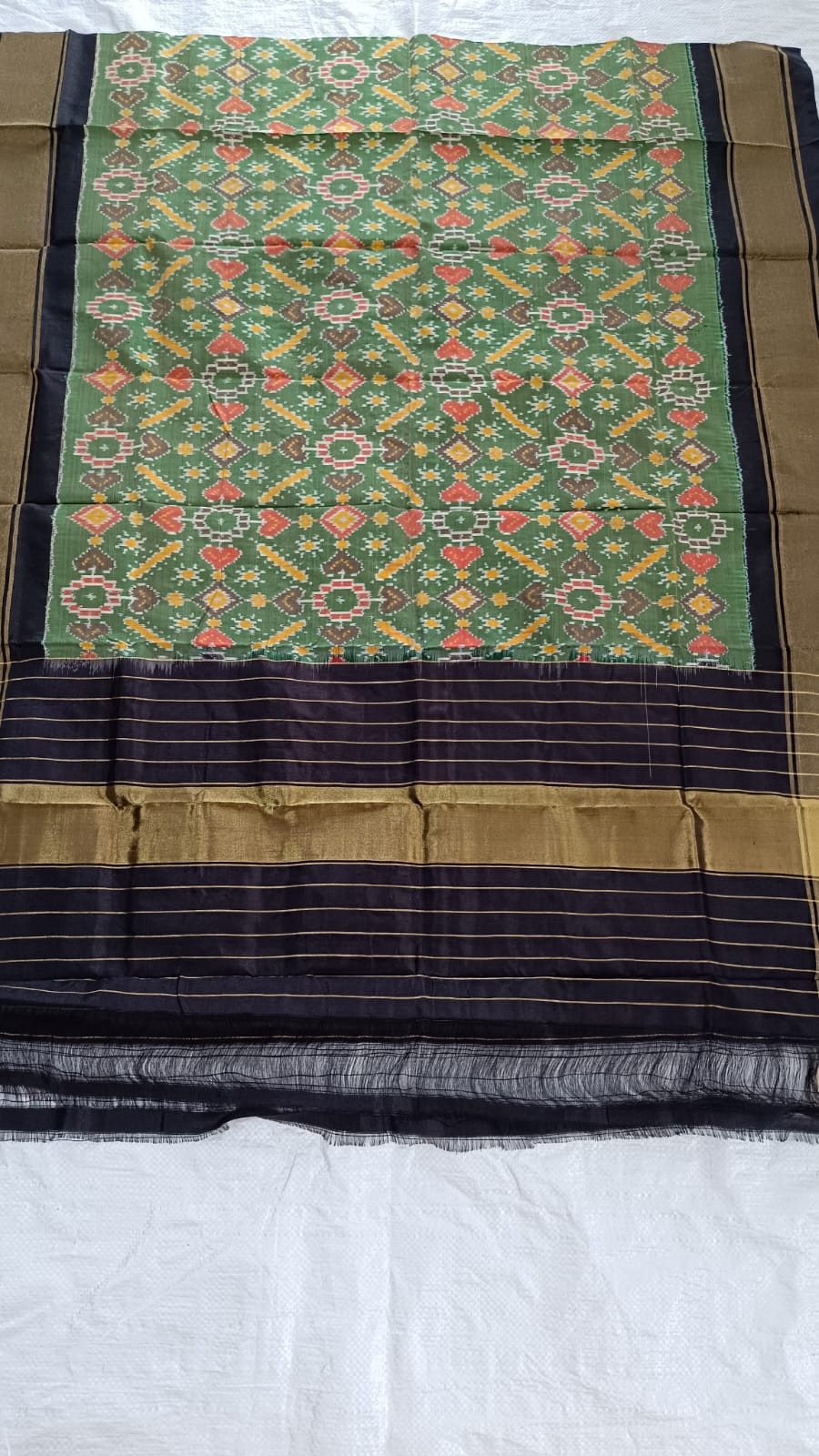 Pure Ikkat Mulberry Silk Sico Dupatta