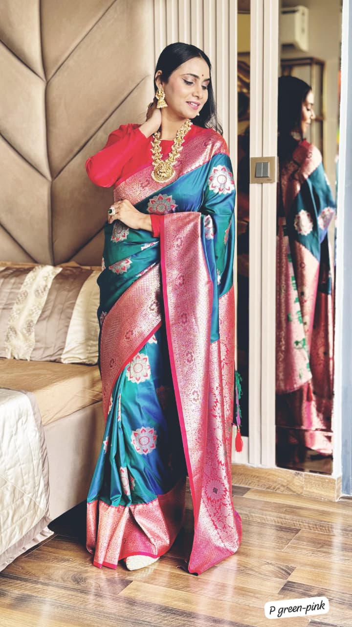 Banarasi Soft Silk Saree With Blouse