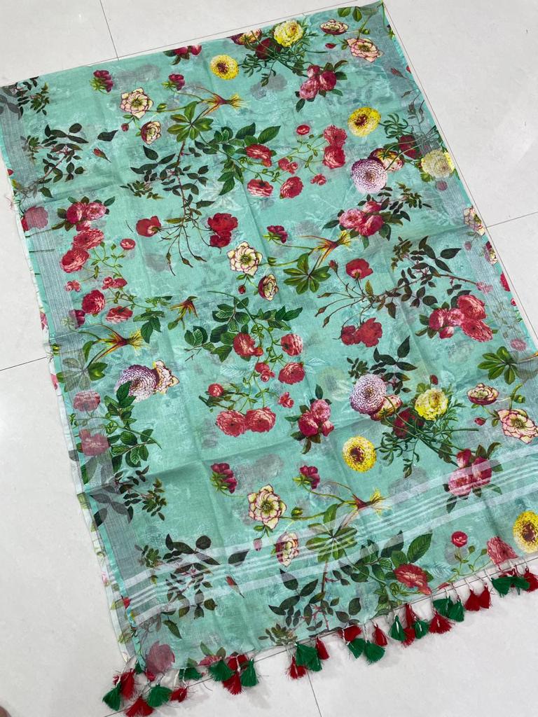 Pure Linen Digital Print Dupatta