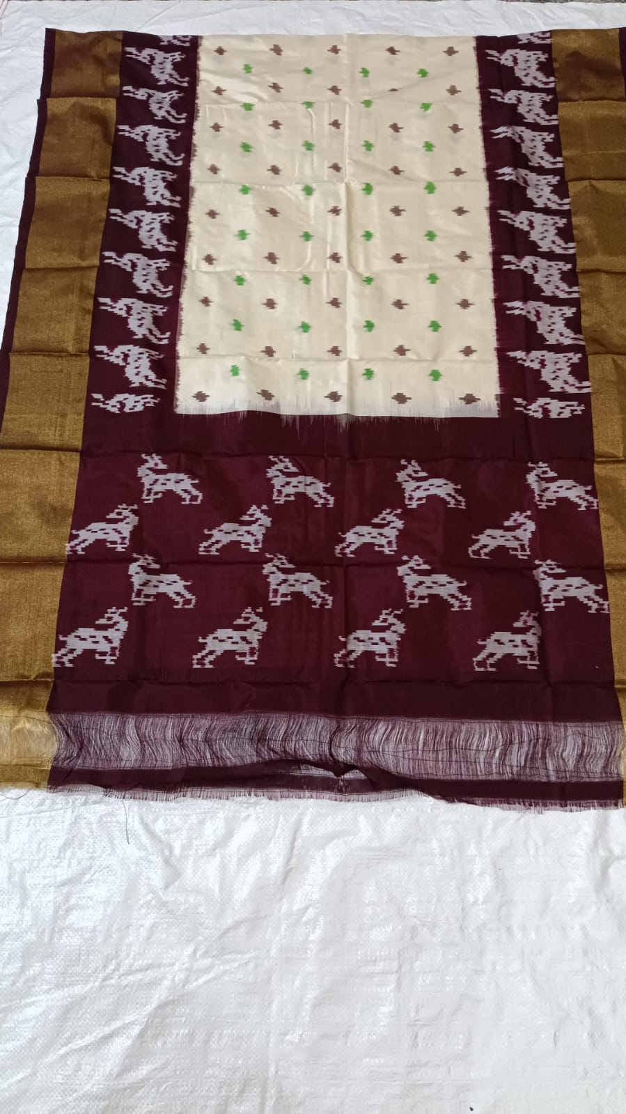 Pure Ikkat Mulberry Silk Sico Dupatta