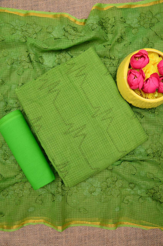 Pure Kota Doriya Suit With Embroidery Work Unstitched Suit