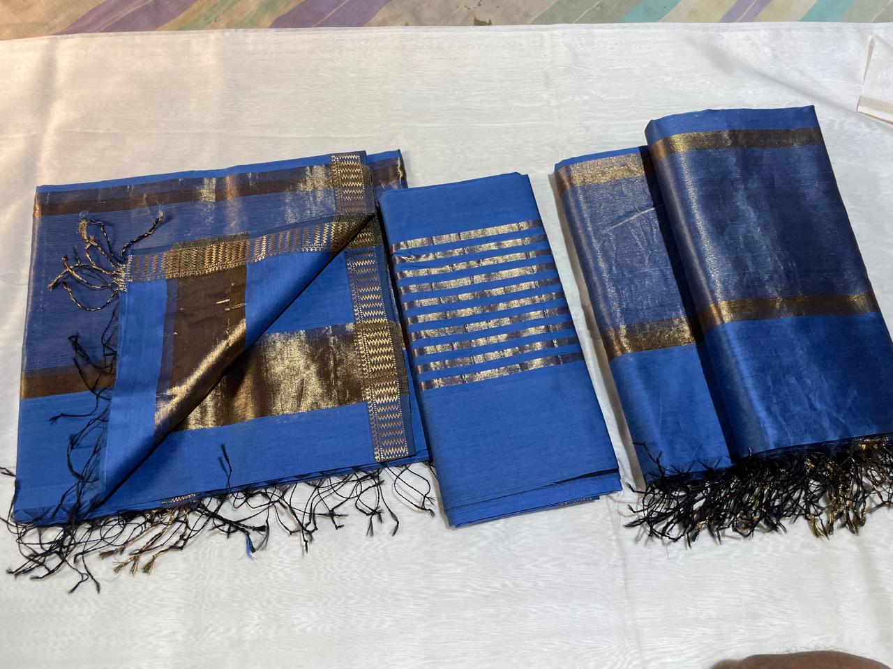 Pure Maheswari Silk Cotton Handwoven Unstitch Suit