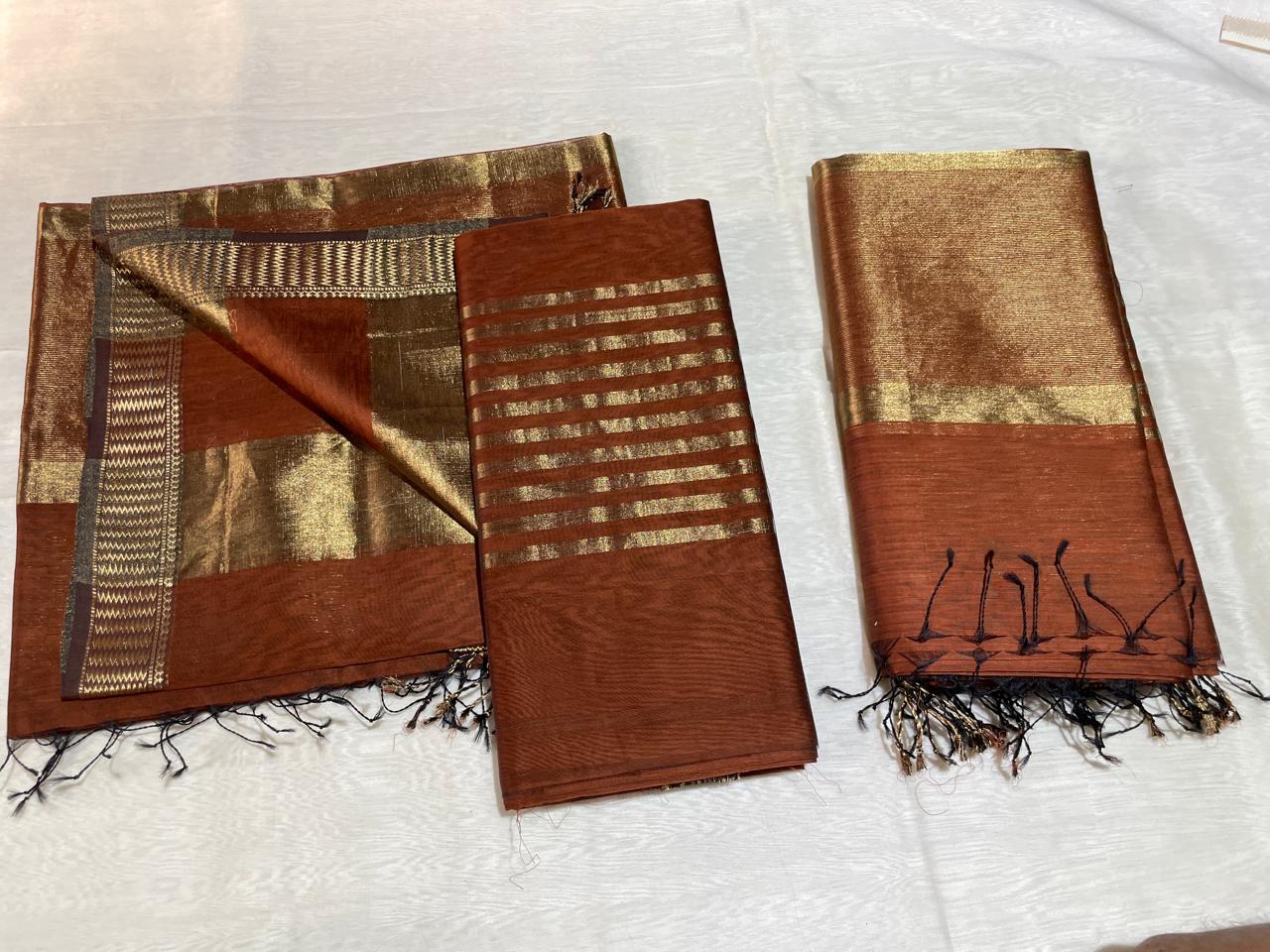 Pure Maheswari Silk Cotton Handwoven Unstitch Suit