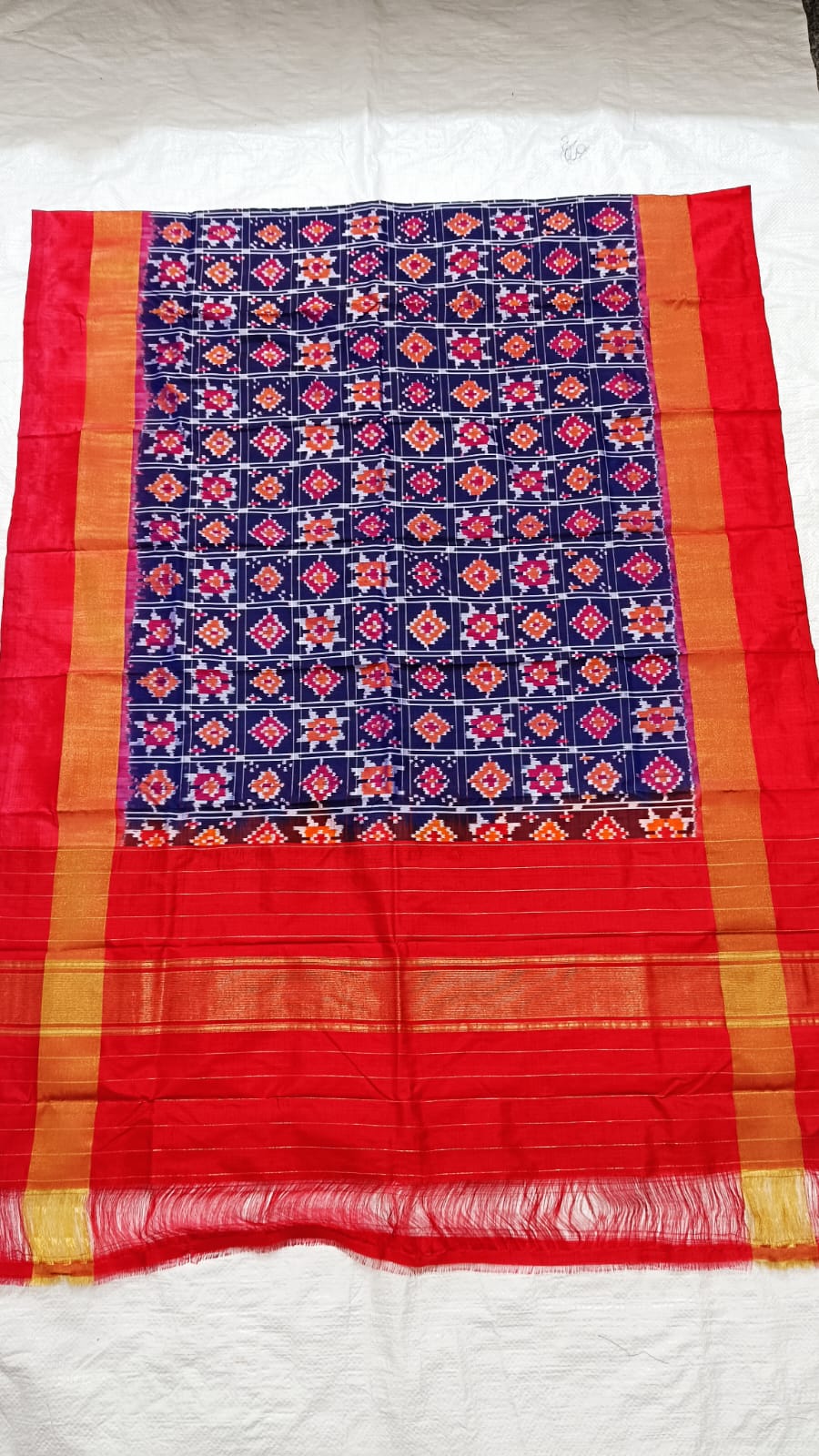 Pure Ikkat Mulberry Silk Sico Dupatta