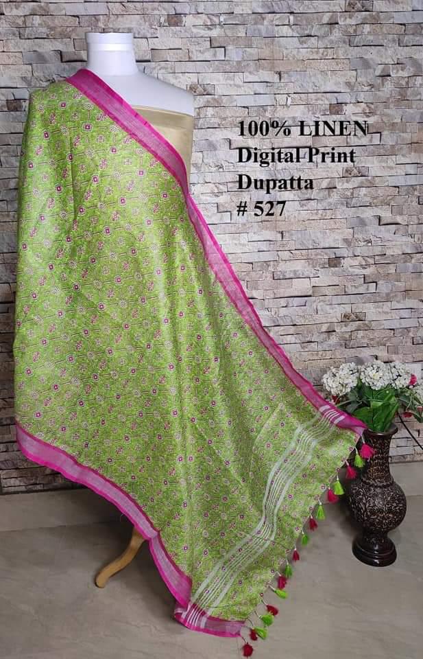 Pure Linen Digital Print Dupatta