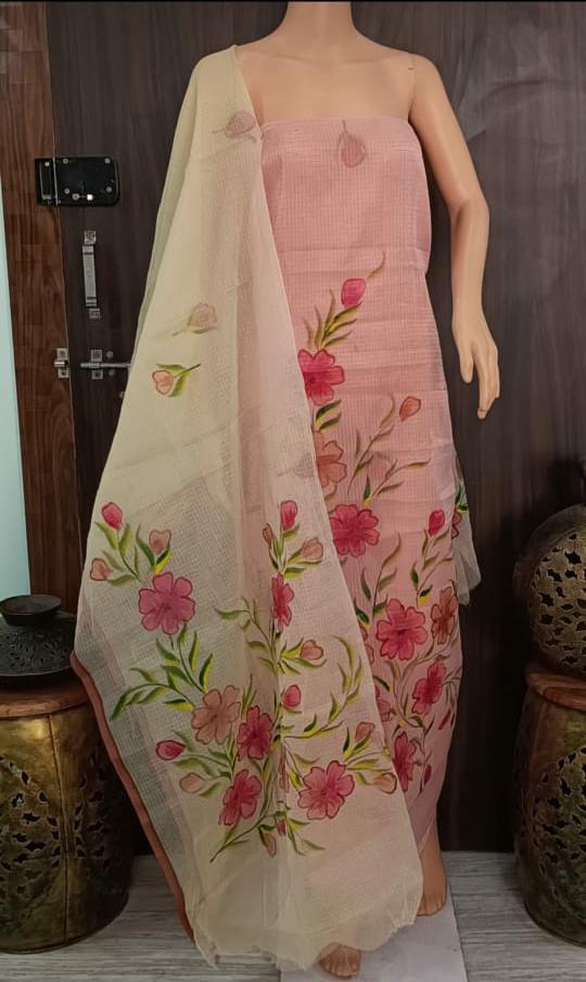 Pure Kota Doriya Suit With Embroidery Work Unstitched Suit