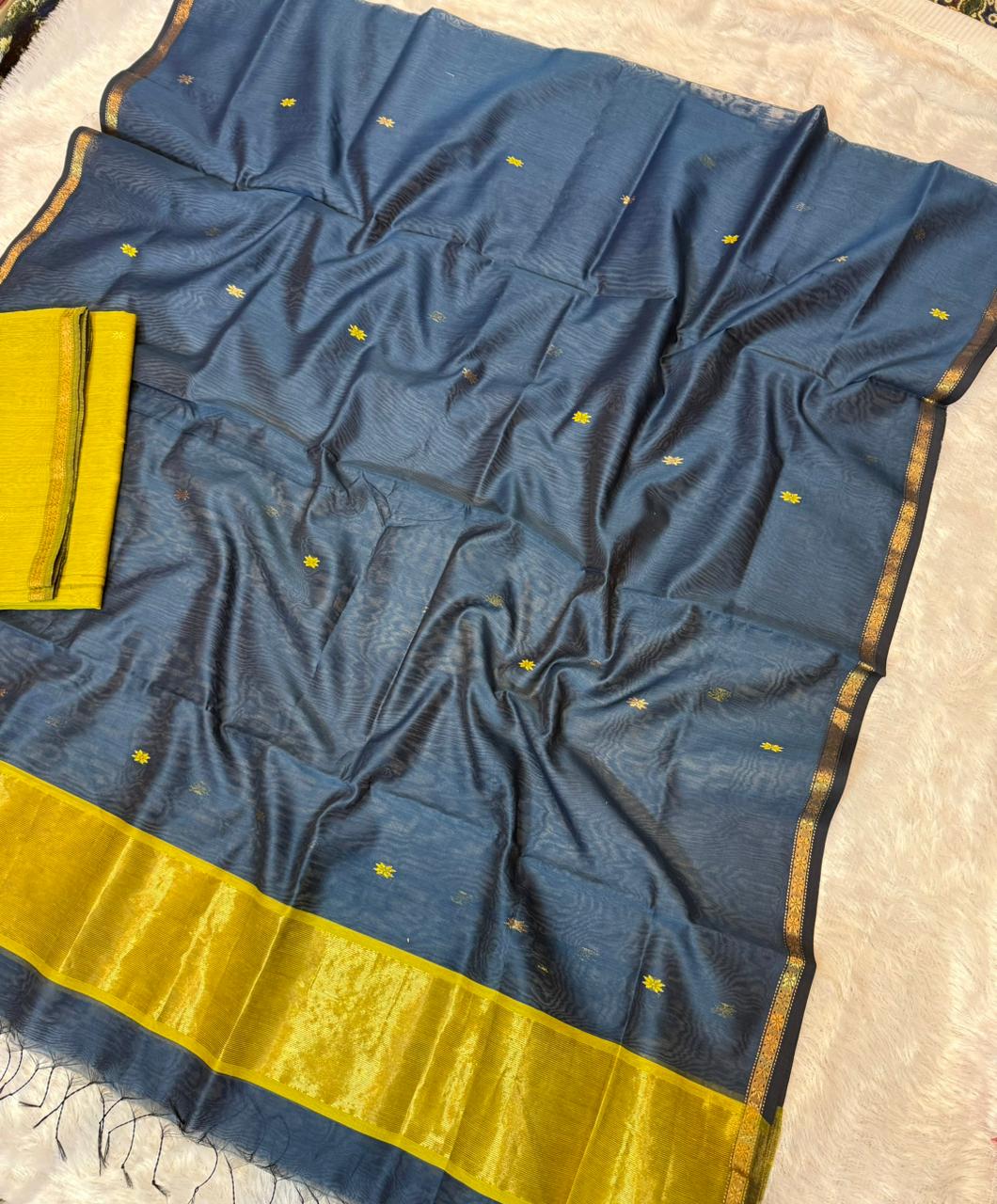 Pure Maheswari Silk Cotton Handwoven Unstitch Suit