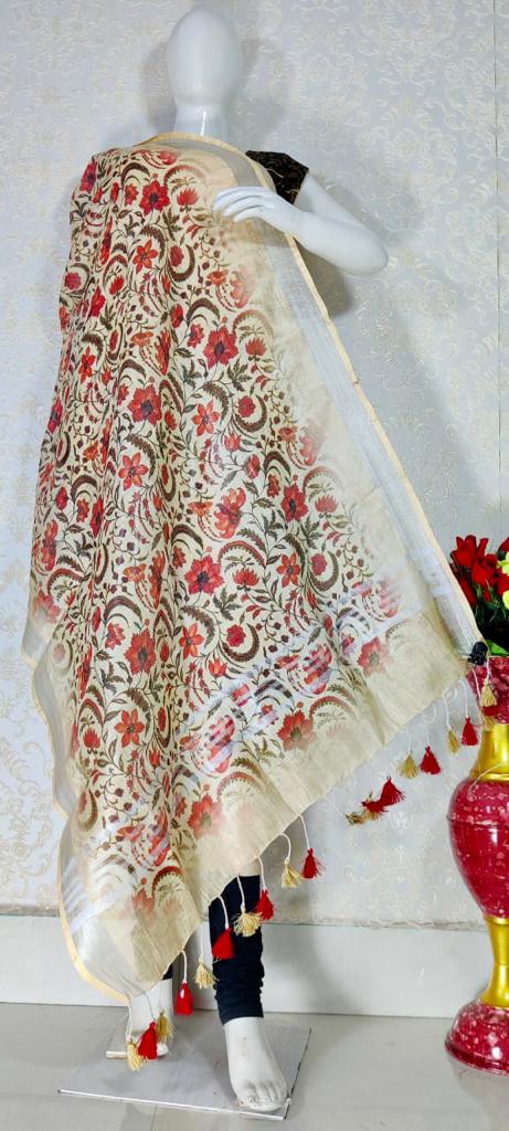 Pure Linen Digital Print Dupatta