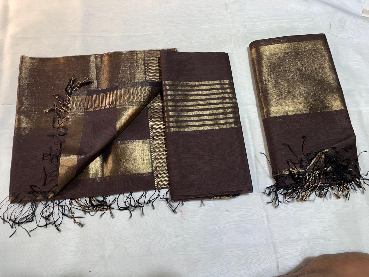 Pure Maheswari Silk Cotton Handwoven Unstitch Suit