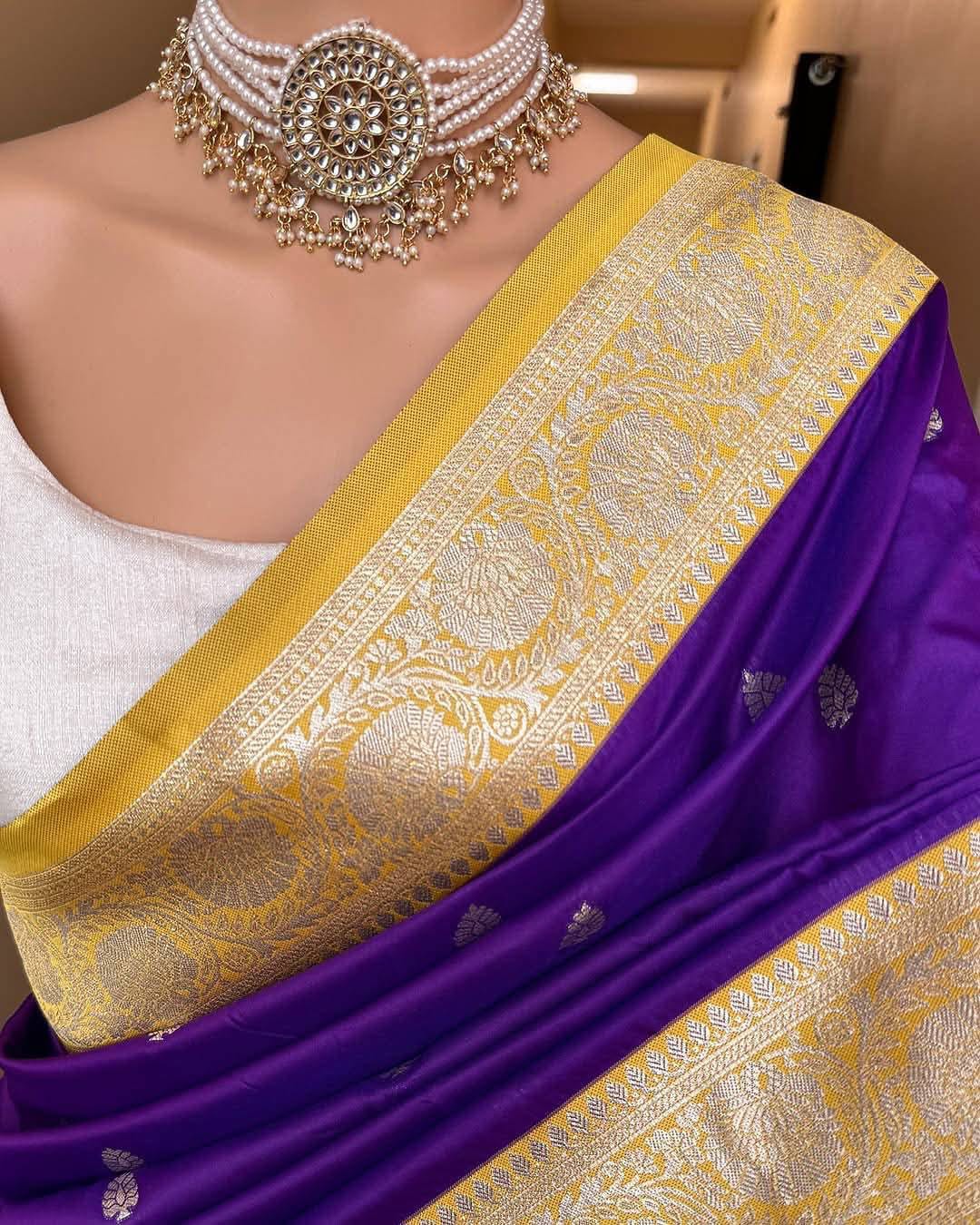 Banarasi Soft Silk Saree With Blouse