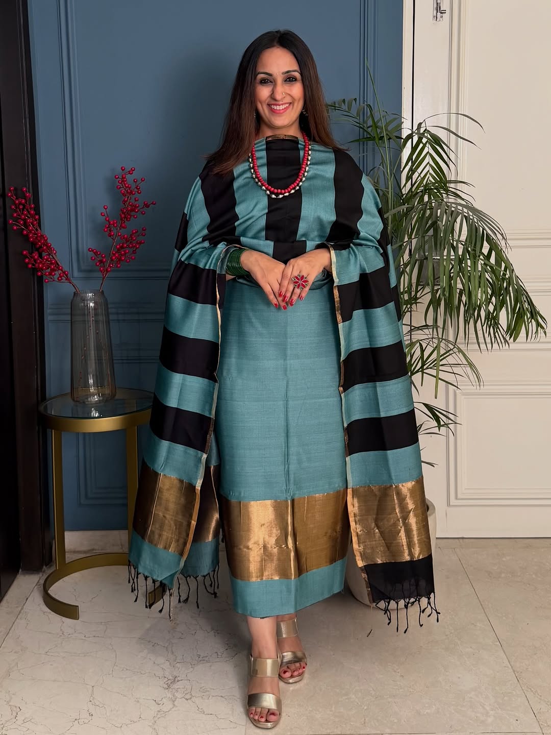 Pure Maheswari Silk Cotton Handwoven Unstitch Suit