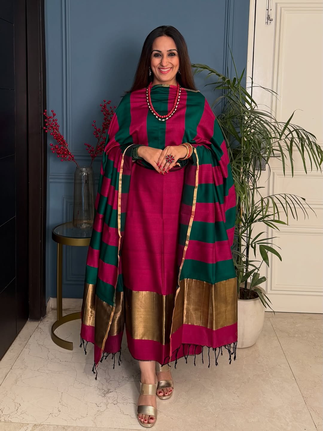 Pure Maheswari Silk Cotton Handwoven Unstitch Suit