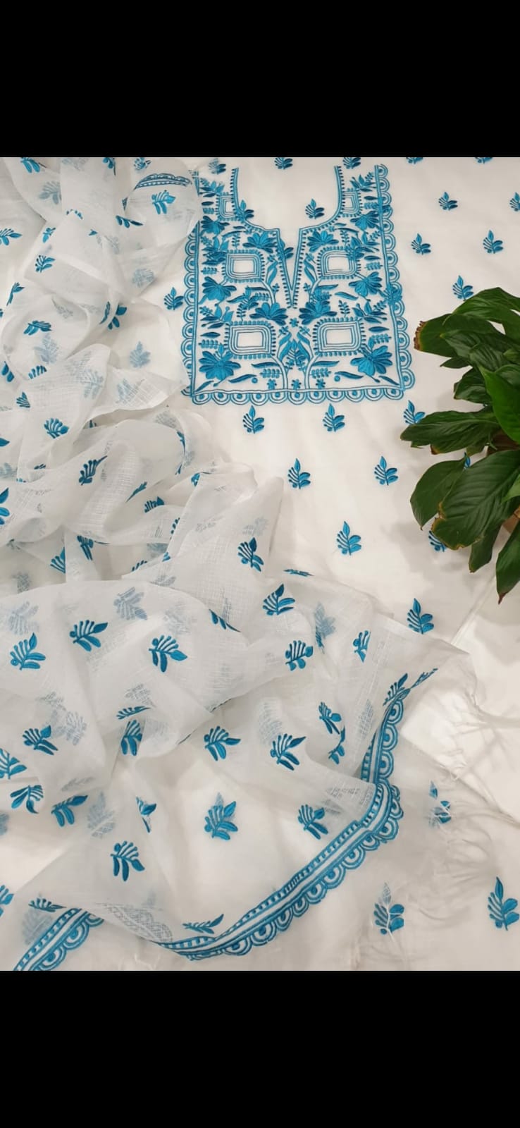 Pure Kota Doriya Suit With Embroidery Work Unstitched Suit