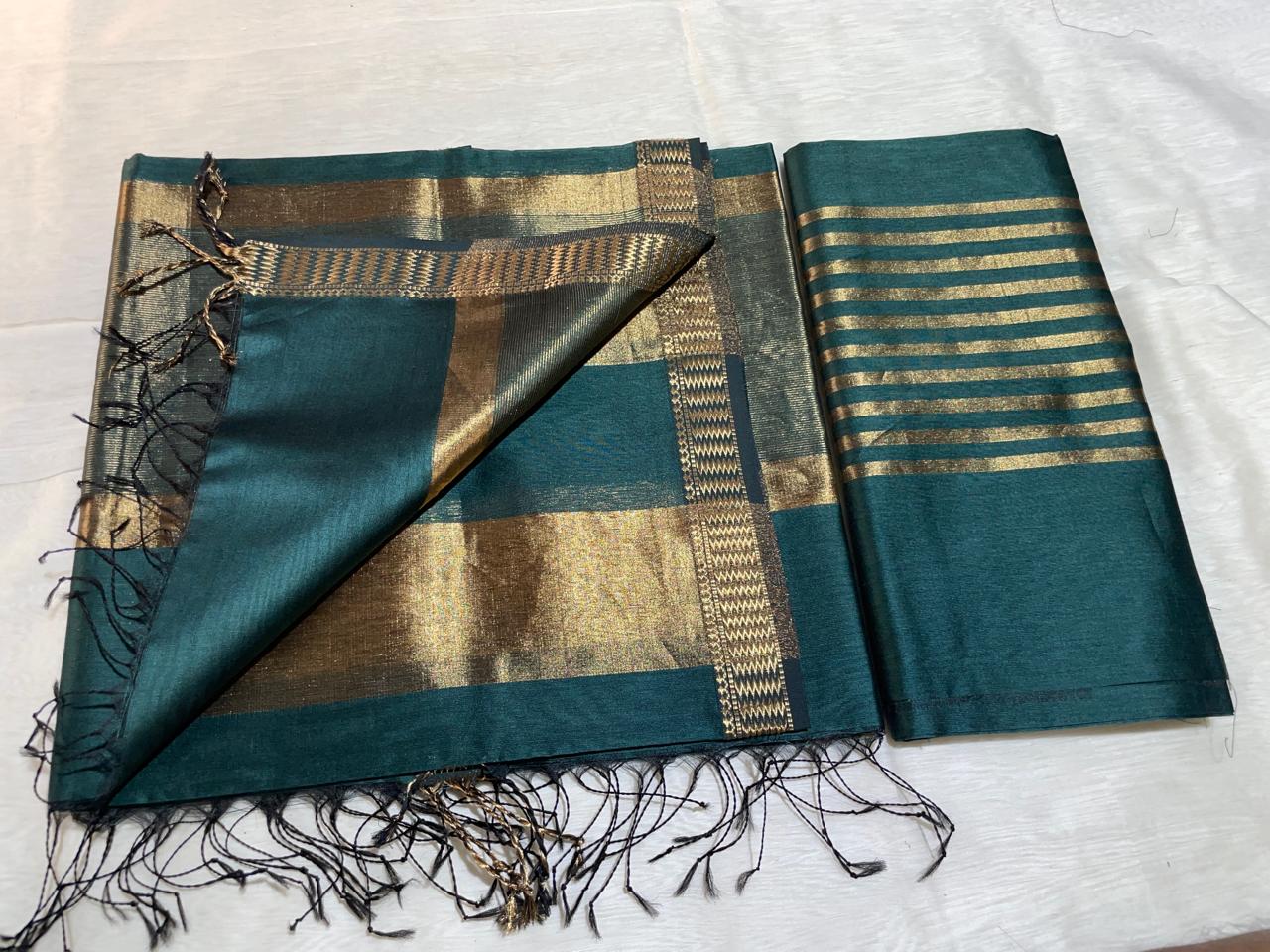 Pure Maheswari Silk Cotton Handwoven Unstitch Suit