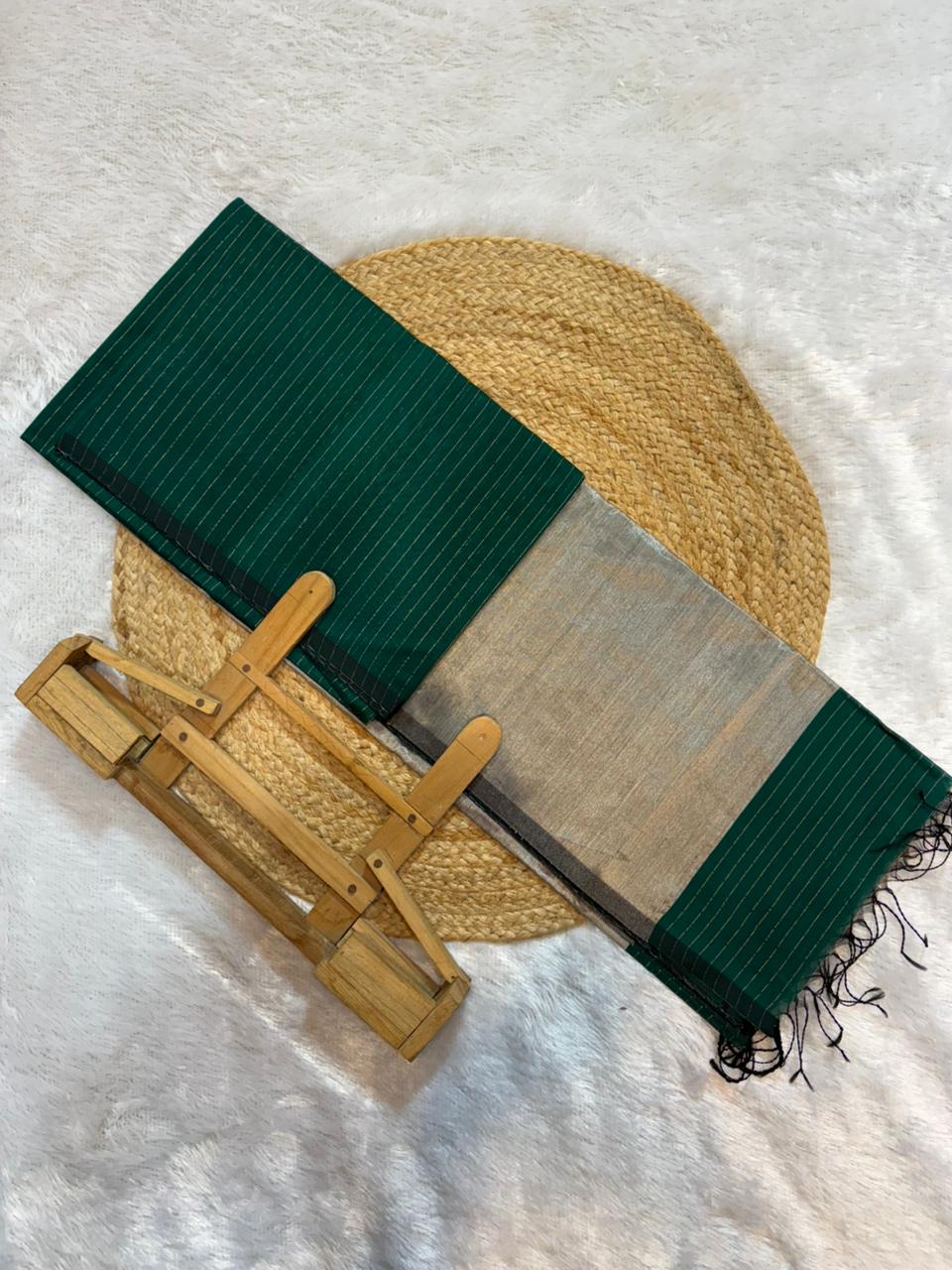 Handloom Maheshwari Silk Saree With Golden Zari Work