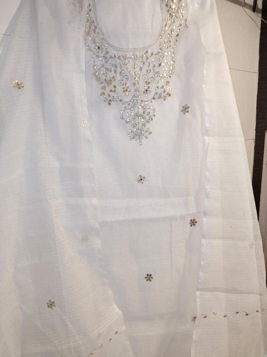 Pure Kota Doriya Gotta Work Unstitch Suit With Gotta Patti Work Duppata