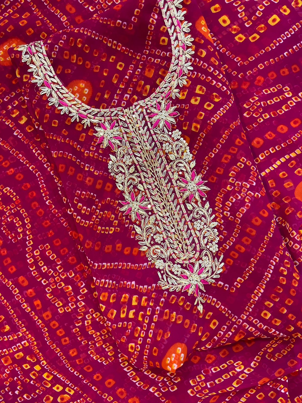 Pure Soft Georgette unstitched suit Zardogi Work With Dupatta
