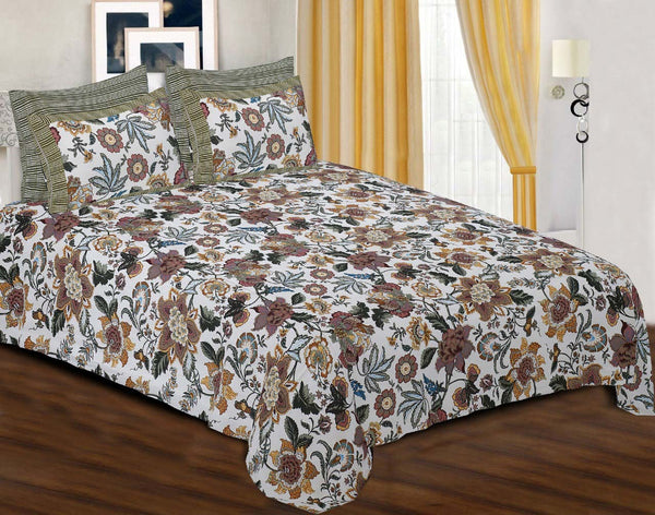 Pure Cotton Digital Print King Size Double Bedsheet With Two Pillow Cover .(100X108)