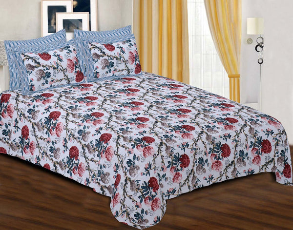 Pure Cotton Digital Print King Size Double Bedsheet With Two Pillow Cover.(100X108)