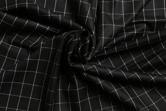 Beauty Bush Polyester & Viscose Checks Fabric