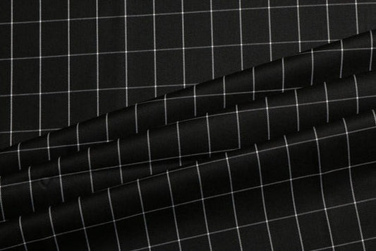 Beauty Bush Polyester & Viscose Checks Fabric