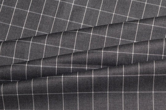 Beauty Bush Polyester & Viscose Checks Fabric