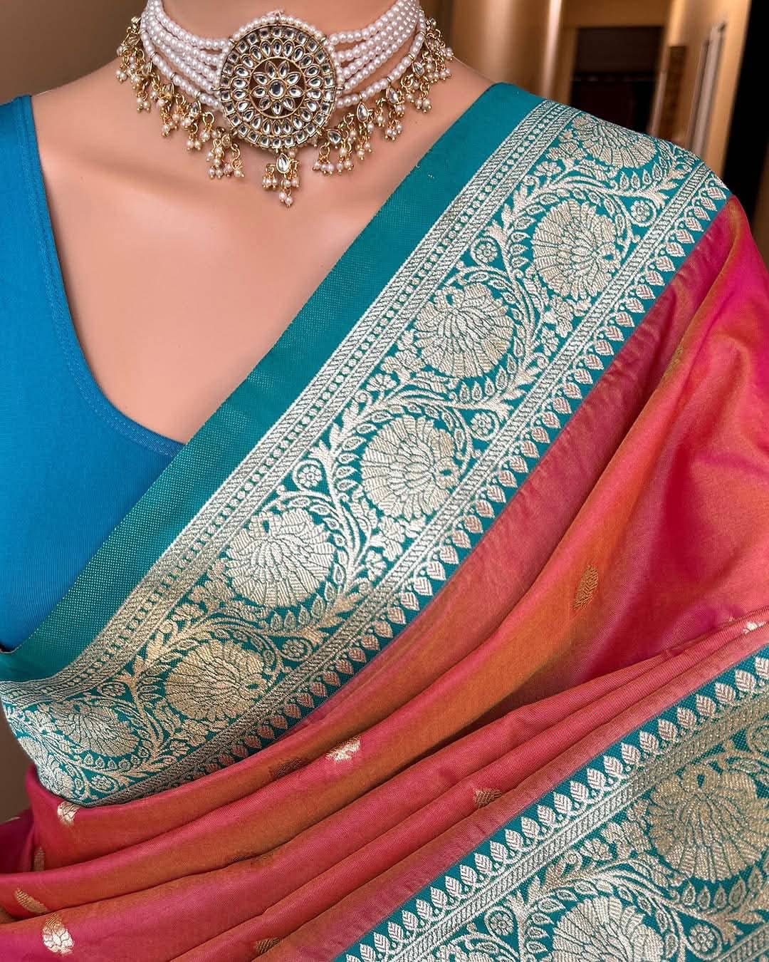 Banarasi Soft Silk Saree With Blouse