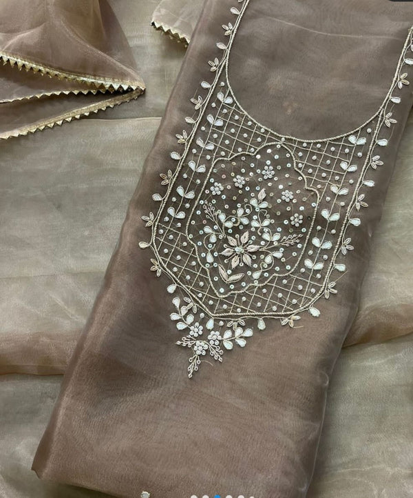 Pure Organza unstitched Suits