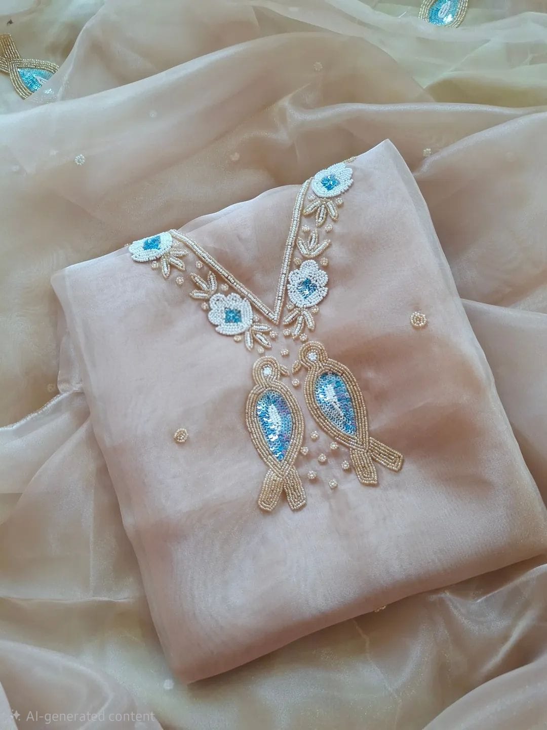Pure Organza unstitched Suit With Gota Pati Work Dupatta