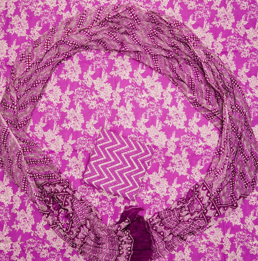 Pure Cotton Hand Block Print Unstitched Suit With Mul Cotton Dupatta.