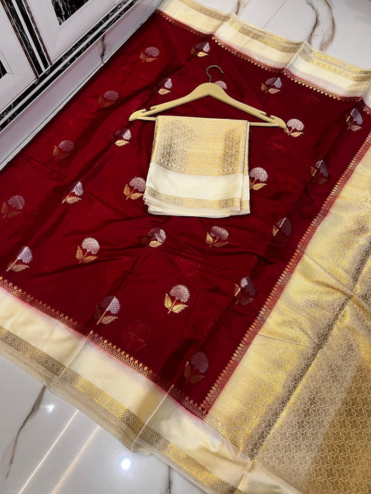 Banarasi Soft Silk Saree With Blouse