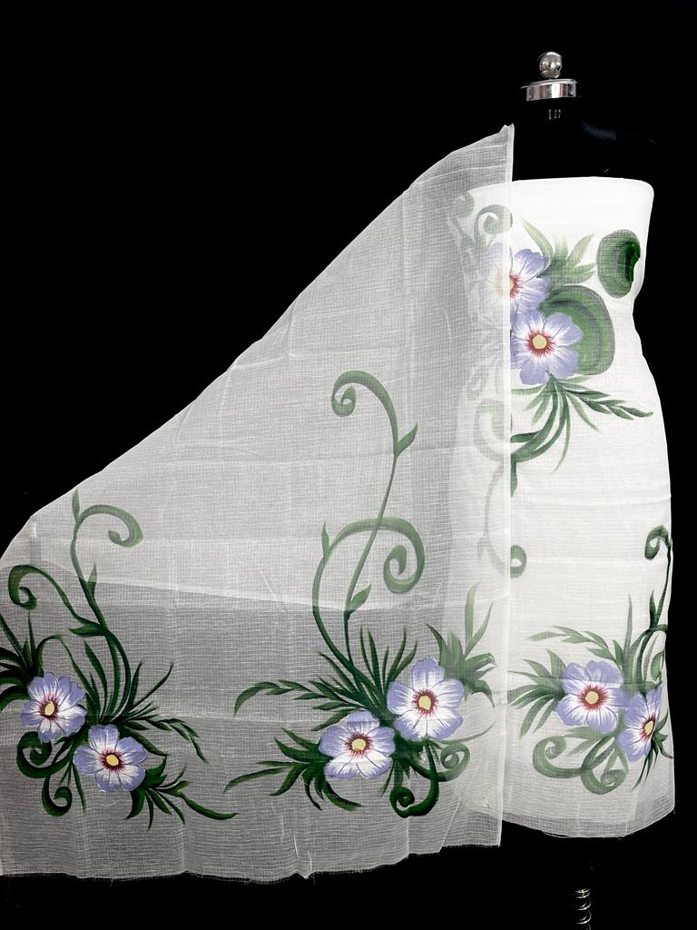Pure Kota Doriya Suit With Hand Brush Print Unstitched Suit