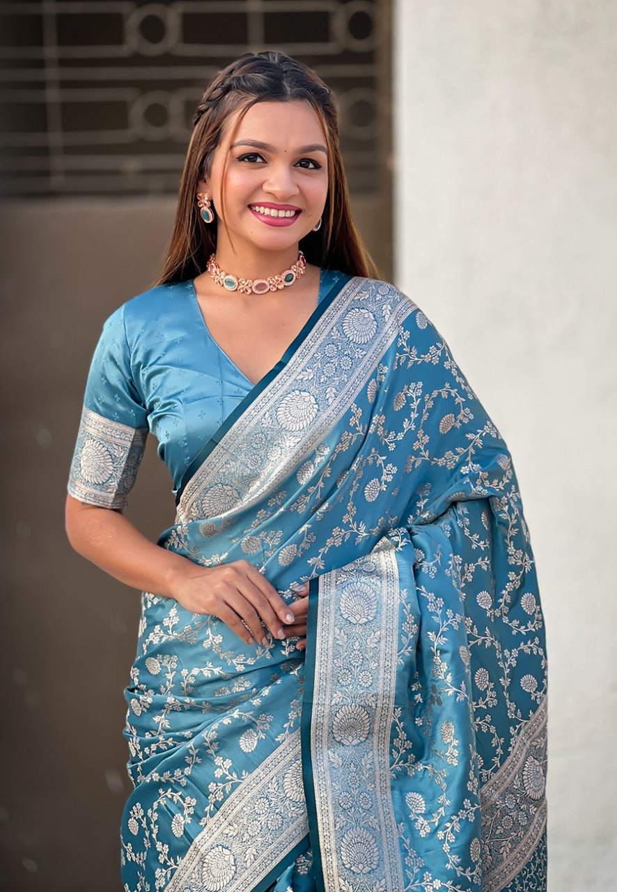 Banarasi Soft Silk Saree With Blouse