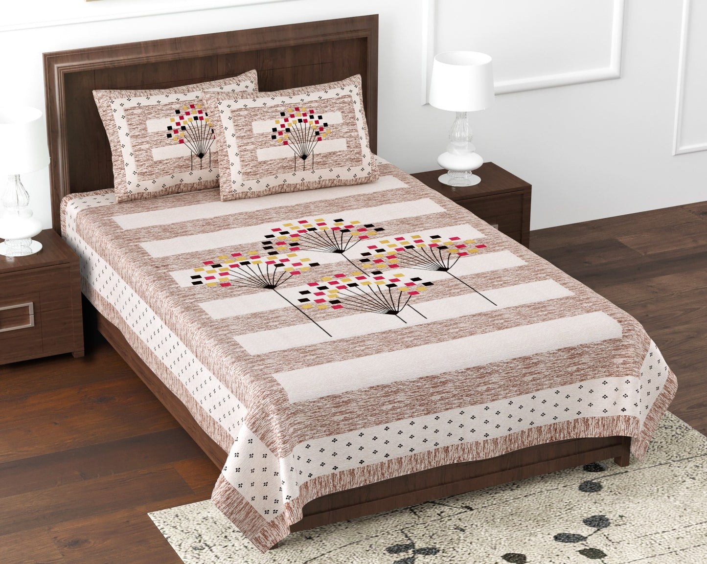 Pure Cotton Digital Print Single Bed Bedsheet With Pillow Cover