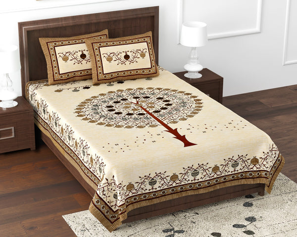 Pure Cotton Digital Print Single Bed Bedsheet With Pillow Cover